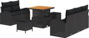 vidaXL Tuinbank - Zwart - Polyrattan