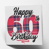 Maturi Gelukkige 60e verjaardag Tartan Card - Blank Inside