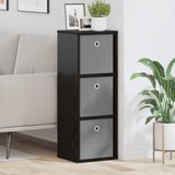 vidaXL Dressoir met lade, zwart eiken, 30,5 x 27 x 84,5 cm