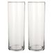 Mica Decorations 2x Ronde bloemen vaas/vazen van helder glas 55 cm - Glazen vazen transparant 2 stuks