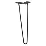 WAGNER meubelpoot/tafelbeen/meubelvoet - HAIRPIN LEG - retro-stijl - staal met gepoedercoating zwart, 12 x 12 x 40 cm, poot conisch/hellend, met geïntegreerde schroefplaat - 12824001