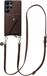 AVY Leren Hoesje geschikt voor Samsung Galaxy S25 Ultra | Met Koord en Magnetische Kaarthouder | Compatibel met MagSafe | Leather Case met 130CM Koord & Wallet | Long Leather | Chocolate
