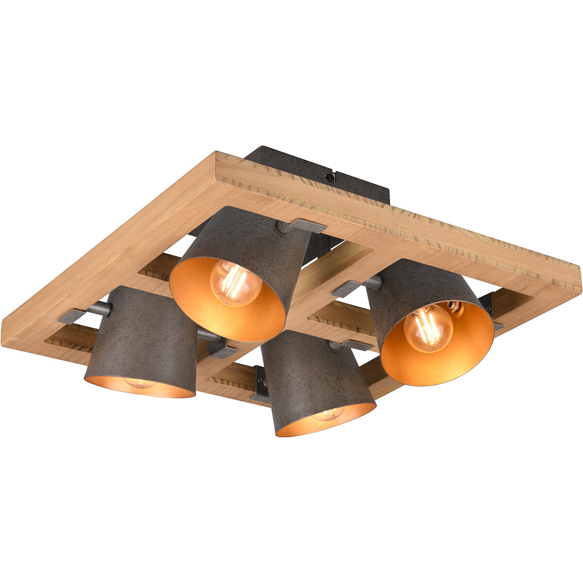 BES LED LED Plafondspot - Trion Bimm - E14 Fitting - 4-lichts - Rond - Antiek Nikkel - Aluminium