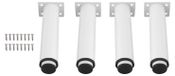Pieds de meuble, set de 4 pièces - Pieds de meuble réglables en hauteur - 18–32 cm - Acier laminé à froid - Montage avec vis - Capacité de charge 100 kg - Blanc