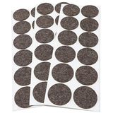 Adsamm WFP-30-SA-BR-40-12-3 36 x wollen viltglijders, bruin, Ø 40 mm