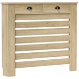 Homcom Radiatorhoezen met lade Mdf Radiatorhoes Radiatorhoes voor woonkamer slaapkamer hal 111X19X95,5 cm Eiken