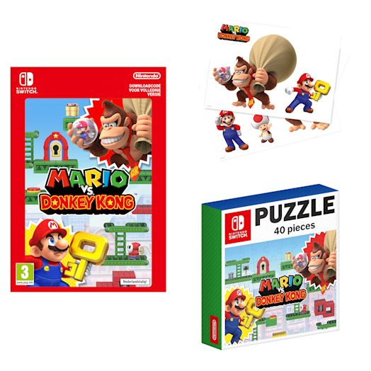 Mario vs. Donkey Kong + Puzzel + Set van 3 Raamstickers