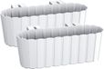 Prosperplast Set van 3x balkon plantenbakken met haken wit 38 cm