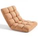 VEVOR Vloerstoel, 14 Standen Verstelbaar, Vloerfauteuil met Rugleuning, Relaxfunctie met Metalen Frame, Schuim- en Koraalvliesbekleding, Multifunctioneel om Te Lezen en Te Ontspannen, Bruin