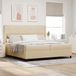 Prolenta Maison Exclusive - Lit boxspring avec coussins et tête de lit, couleur crème, 200 x 200 cm, tissu