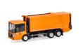 Herpa modelauto Mercedes-Benz Econic vuilniswagen FAUN VARIOPRESS, miniatuur schaal 1:87, verzamelobject, Made in Germany, kunststof model, kleur: gemeentelijk oranje