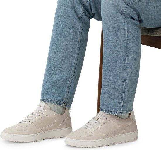 Manfield Heren Licht Grijze Suède Sneakers Maat 41