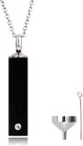 Hemelwinkel Luxe Ashanger - met Ketting - Voor As, Haren of Parfum - Assieraad - As Ketting - Gedenksieraad - Urn - Incl. As vuller en Opbergzakje - Clear Diamond - Black