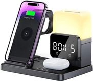 OEM Apple Oplaadstation voor Apple-apparaten, 6-in-1, met wekker en lamp