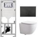 Geberit QeramiQ Dely Swirl Compact Toiletset - Geberit UP320 inbouwreservoir - Matzwart bedieningsplaat