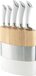 Richardson Sheffield Fusion 5-Delige Messenset met Blok - Wit en Hout