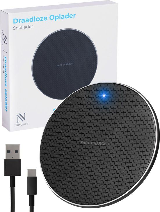 Nuvance Draadloze Oplader 10W - Inclusief Kabel - Wireless Charger - Fast Charger - iPhone en Samsung