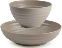 Plasticforte Kommetjes/schaaltjes - 16x in 2 formaten - dessert/ontbijt/soep - kunststof - Taupe