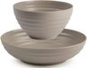 Plasticforte Kommetjes/schaaltjes - 16x in 2 formaten - dessert/ontbijt/soep - kunststof - Taupe