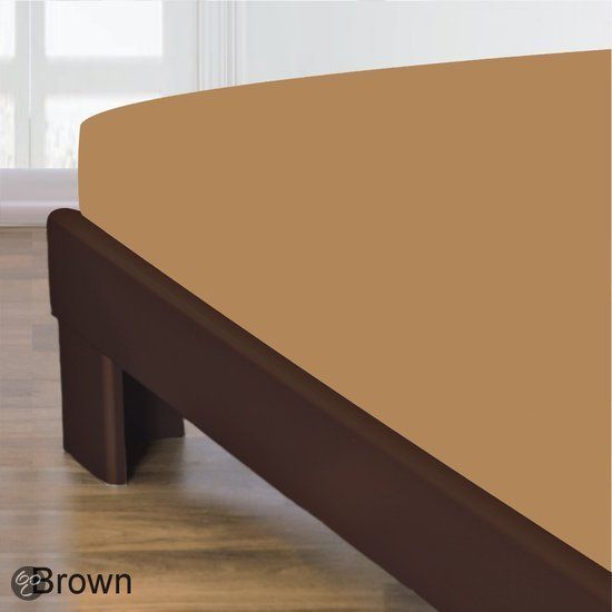 Homee HomÃ©Ã© - Hoeslaken Gladde Katoen - Lichtbruin Camel - 160x200 + 30cm