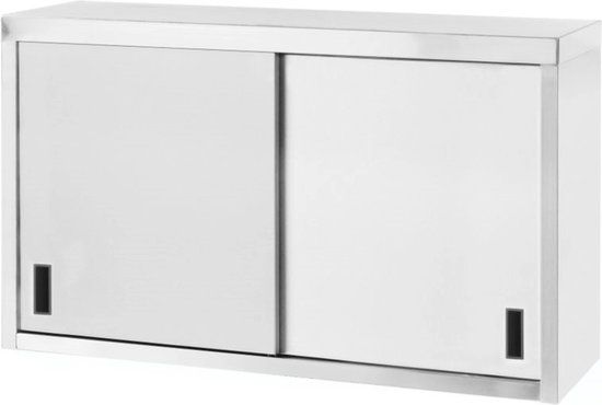 HENDI Wandmontagekast met schuifdeuren – Gelast roestvast staal – 1000x300x600 mm – Profi Line