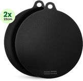 MoreCore Inductie Beschermer - Hittebestendig tot 280 ºC - Inductie Matjes Rond - Panbeschermers - Onderzetters Pannen - Afdekplaat voor Kookplaat - Inductie Mat - Inductiebeschermer - Inductie Afdekplaat - 2x22 cm