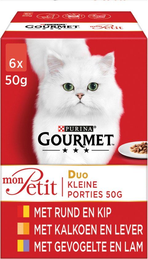 Gourmet Mon Petit Duo - Vlees - Kattenvoer - 6 x 50 g
