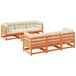 Maison Exclusive - Ensemble de jardin, 7 pièces, avec coussins, de couleur marron foncé, en bois de pin