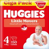 Huggies Little Movers baby luiers, Maat 4 (7-18 kg), 150 luiers met Disney© designs, Giga pack
