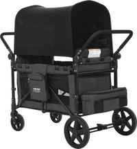 VEVOR Poussette chariot pour 4 enfants, Gris foncé + noir