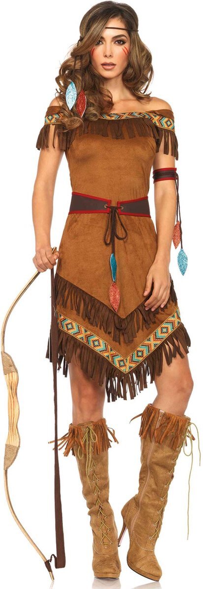 Leg Avenue LEG-AVENUE - Indianen kostuum met bruine franjes voor dames - XL