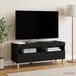 Maison Exclusive - Meuble TV LED ARNHEM 100 x 35 x 43 cm Noir Panneau de particules