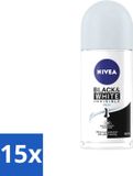 Nivea Black & White Invisible Fresh Deodorant Roller - 15 x 50 ml