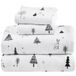 Comfort Spaces Flanellen lakens, 100% katoen, queensize, ultrazacht, gezellig, met elastische hoeken van 35,6 cm, geschikt voor matrassen tot 41 cm, warm, novelty-print rendierdorp, 4-delig