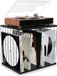 Vinylbox - Zwart - 40,6 x 30,5 x 36,8 cm - Houten Standaard voor Vinylplaten met 3 Vakken - Voor Woonkamer en Kantoor