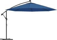 vidaXL Zweefparasol met LED-verlichting 350 cm azuurblauw