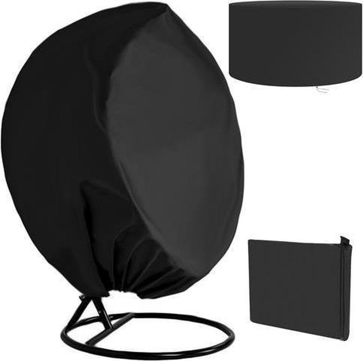 TLVX Ei hoes - hangstoel hoes - zwart - 190 x 115 cm