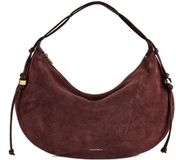 Coccinelle Leren schoudertas Thess Handbag Suede Le. / Grained Le. Berry / Berry donkerpaars