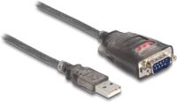 Delock Adapter USB 2.0 Type-A to 1 x Serial RS-232 D-Sub 9 pin male with nuts with 3 x LED 0.2 m