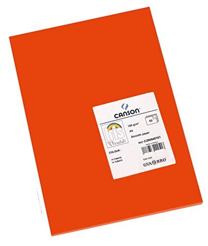 Canson Iris Vivaldi A4 185 GSM Glad Colour Papier - Tomaat (Pack van 50 vellen)