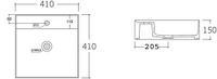Vente-unique meuble de salle de bain suspendu avec lavabo à poser carré - Beige - 80 cm - ARUBA
