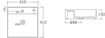 Vente-unique meuble de salle de bain suspendu avec lavabo à poser carré - Beige - 80 cm - ARUBA