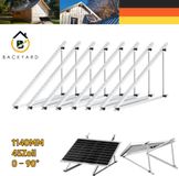 Rhein Beleuchtung 1140 mm beugel voor balkoninstallatie, houder voor zonnepanelen, 8 stuks, verstelbare hoek 0-90°, PV-module voor dakmontage, zonnepanelen