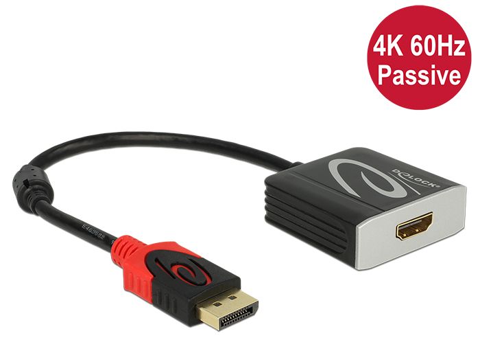 DeLOCK 62719 - Displayport/HDMI kabel - 0.2m - Zwart