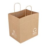Sos Catering tassen met handgrepen 80 g/m² 26 + 17 x 24 cm, natuurlijke brandstof, 250 stuks