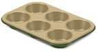 Guardini, Linea Bnat, bakvorm voor 6 muffins, antiaanbaklaag op basis van carnaubawas, groen/beige