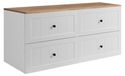3xE living Meuble sous-vasque 120 cm, 4 tiroirs, blanc/chêne artisanal