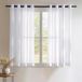 Rideaux Semi-transparents - Courts Panneaux de Rideaux 140L x 160H cm - 2 Pièces - Rayé avec Œillets - Design Élégant - Broderies Subtiles - Décoration de Fenêtre