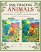 INK TRACING ANIMALS: Kinusaiga Fabric Art Pattern –Reverse Coloring Book Scenic & Animal Portraits