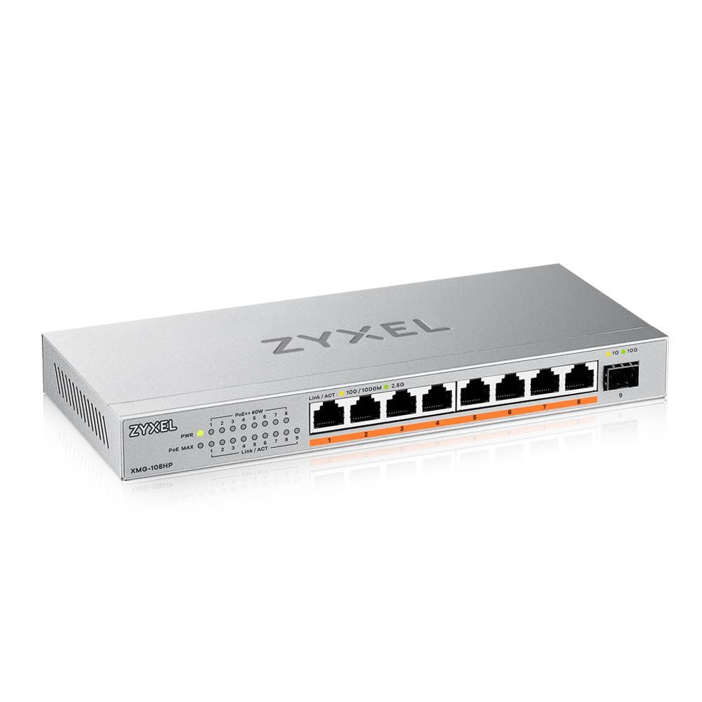 Zyxel XMG-108HP - Switch - 8-poorts - Onbeheerd - PoE - 2.5G Ethernet